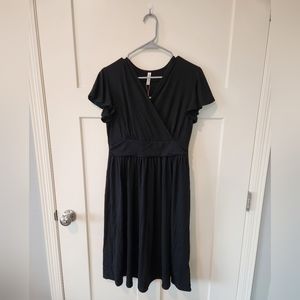 GRECERELLE Spring Summer Dress for Women Casual Ruffle Short Sleeve Wrap